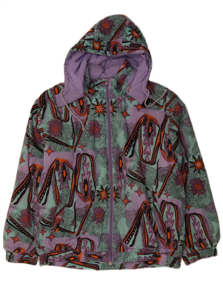 VINTAGE Hombres Patrón Abstracto Chaqueta cortavientos Reino Unido 36 Pequeño Multicolor