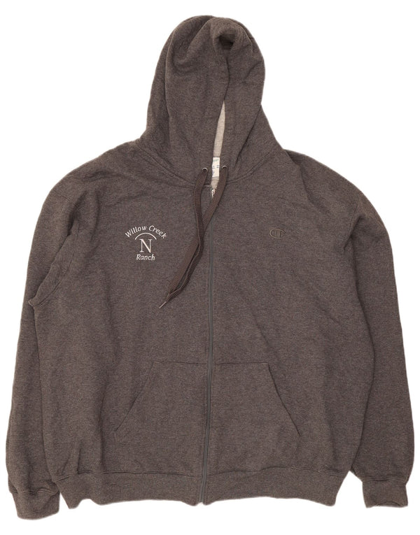 Champion Sudadera con capucha y cremallera para hombre 2XL Algodón gris