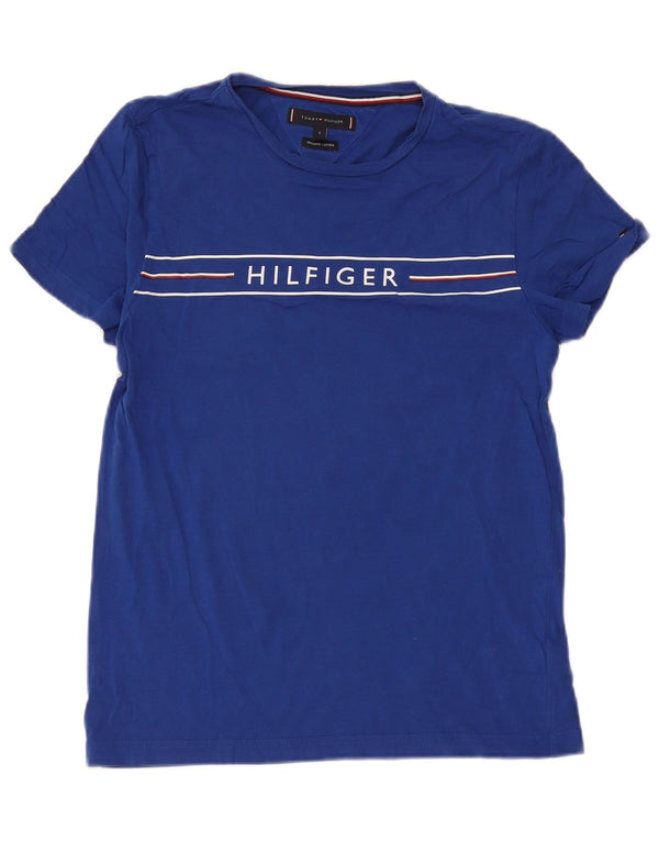 Tommy Hilfiger Camiseta gráfica para hombre Top Small Blue Cotton