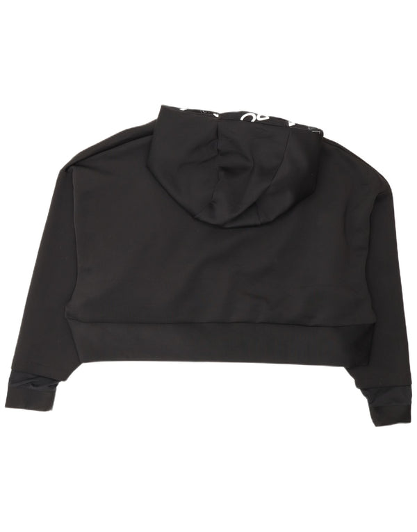Nike Dri Fit Crop Sudadera con capucha para mujer UK 14 2XL Negro Poliéster Deportes