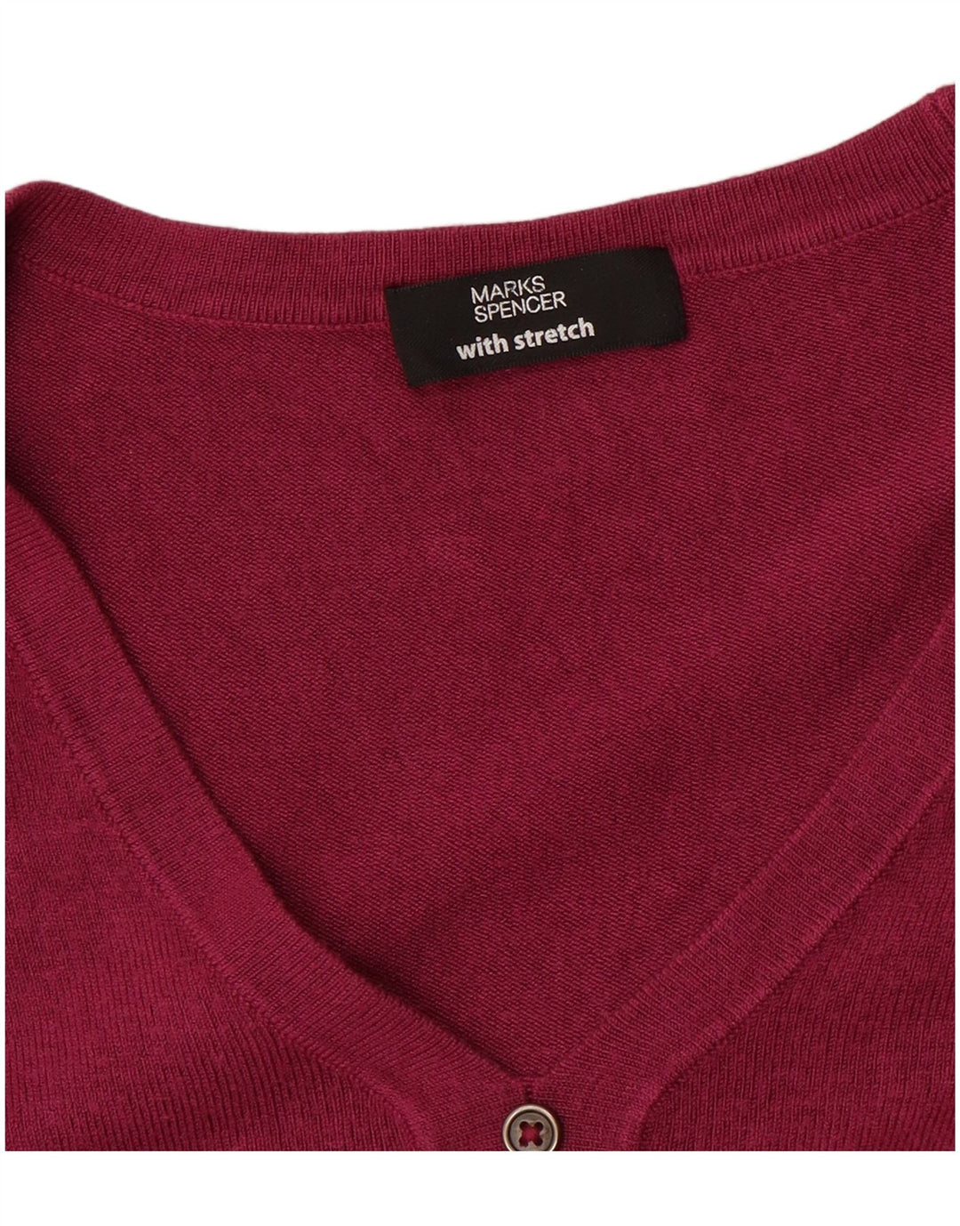 Marks & Spencer Suéter con Cuello en V para Mujer UK 44 Rosa Mediano