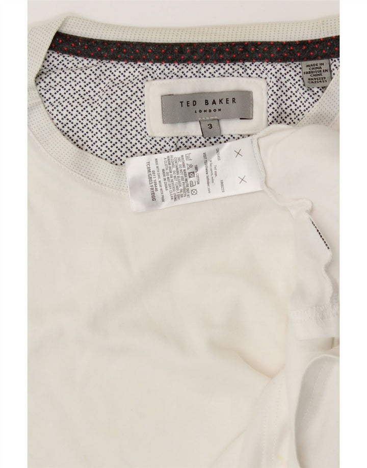 TED BAKER Womens T-Shirt Top Size 3 Medium White Cotton Vintage Ted Baker and Second-Hand Ted Baker from Messina Hembry 
