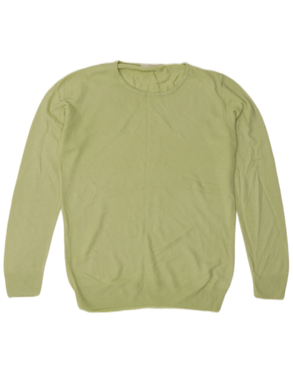 Marks & Spencer Suéter largo con cuello redondo para mujer UK 10 Small Green