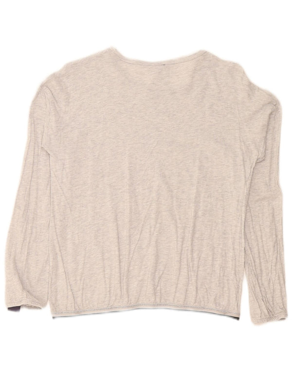 Benetton Top Gráfico para Niñas Manga Larga 11-12 Años 2XL Algodón Moteado Gris