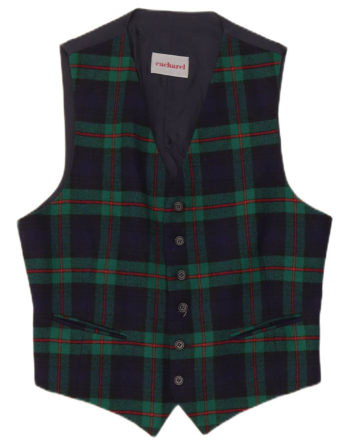Chaleco Cacharel Hombre IT 50 Medium Azul Marino Cuadros Lana