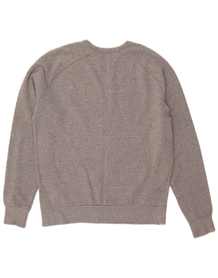 TOMMY HILFIGER Mujer Vintage Fit Sudadera Jumper UK 16 Grande Gris