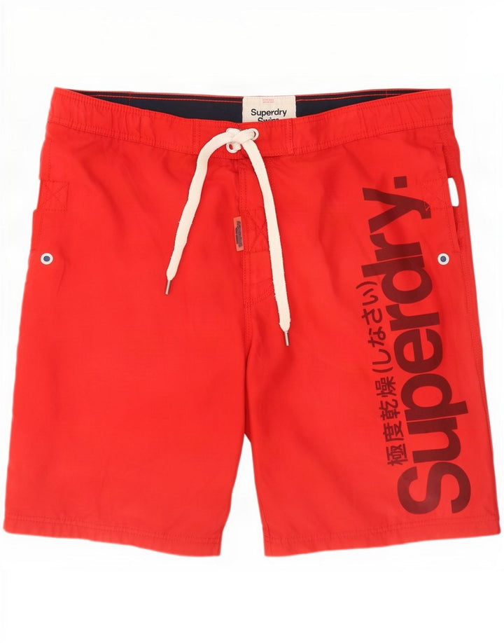 Superdry Shorts De Baño Gráficos Para Hombre XL Poliéster Rojo