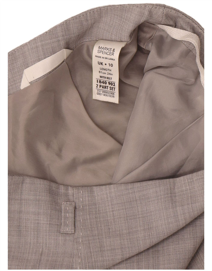 Marks & Spencer Falda lápiz para mujer UK 10 Small W30 Poliéster gris
