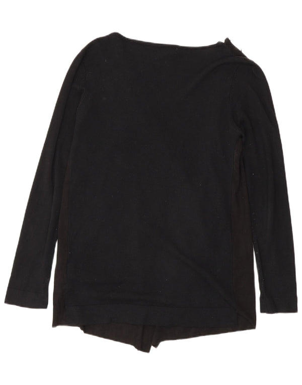 Zara Mens Open Cardigan Sweater UK 10 Small Viscosa Negra