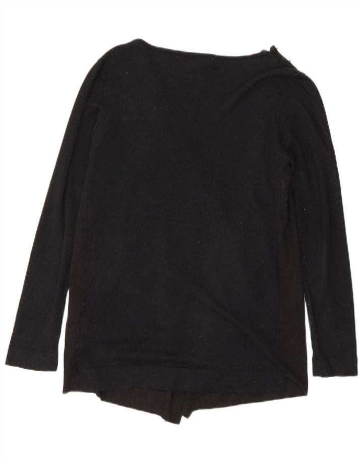 Zara Mens Open Cardigan Sweater UK 10 Small Viscosa Negra