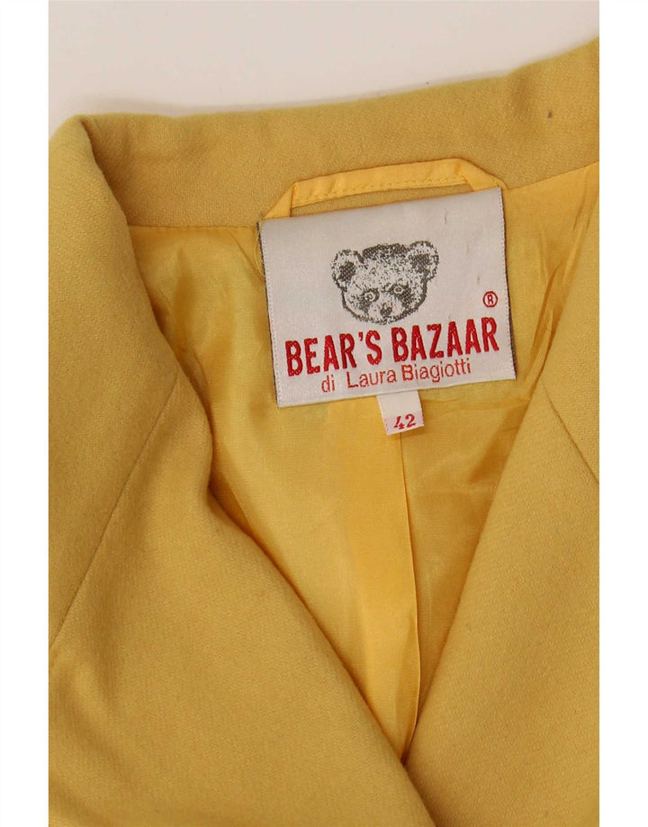 Laura Biagiotti Chaqueta Blazer de 2 Botones para Mujer IT 42 Amarillo Medio