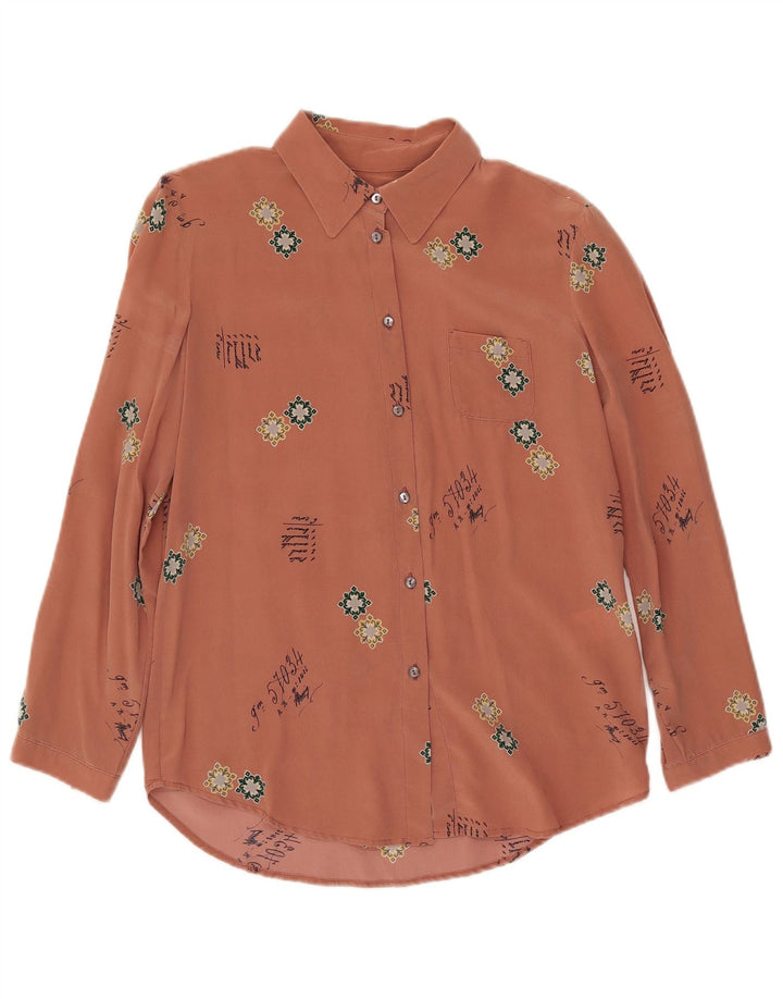 Attic And Barn Blusa camisera con estampado abstracto para mujer EU 40 Seda rosa mediana