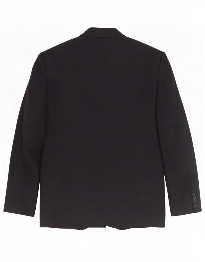 Marks & Spencer Chaqueta tipo blazer con 2 botones para hombre, talla 42, talla grande, lana negra