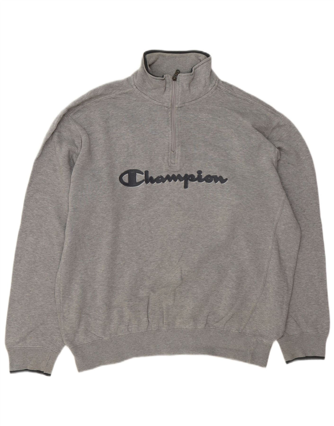 CHAMPION Sudadera con cuello y cremallera gráfica para hombre Jumper XL Algodón gris