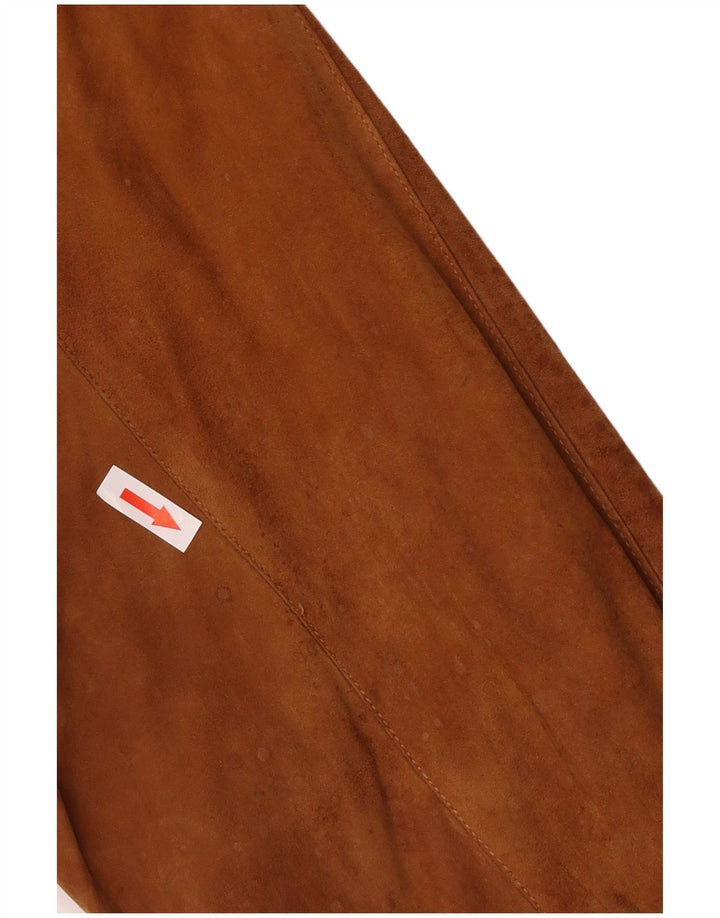 Vintage mujer ante bomber chaqueta EU 38 marrón medio retro