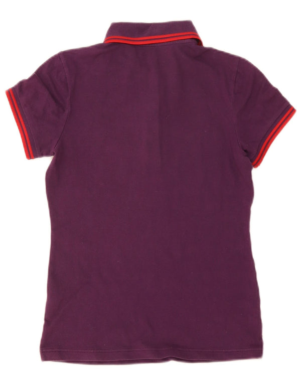 Fred Perry Polo para mujer UK 10 Small Púrpura Algodón