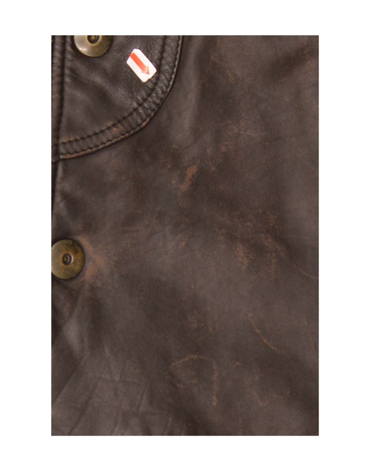 MARCOS Abrigo de cuero para hombre IT 50 Cuero marrón grande