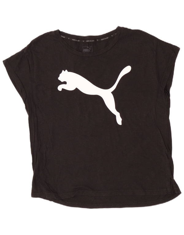 Puma Camiseta gráfica de manga corta para mujer UK 12 Medium Black
