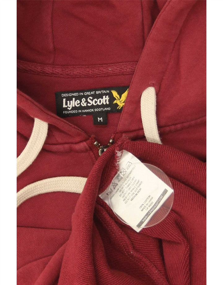 Lyle & Scott Suéter con capucha y cremallera para hombre Algodón rojo mediano