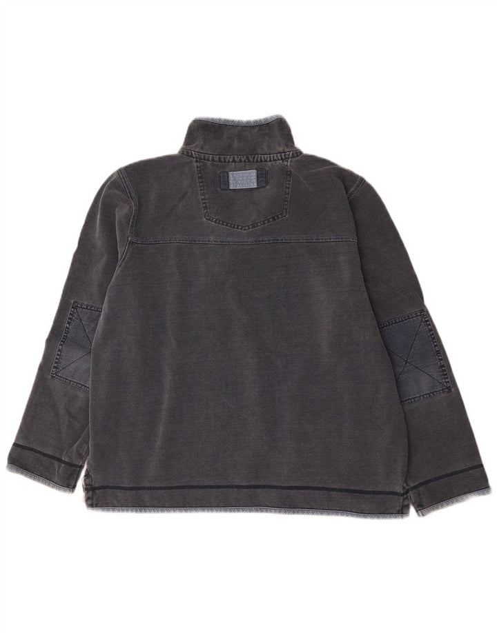 Sudadera con capucha y cuello con cremallera para hombre de Fat Face, jersey grande de algodón gris