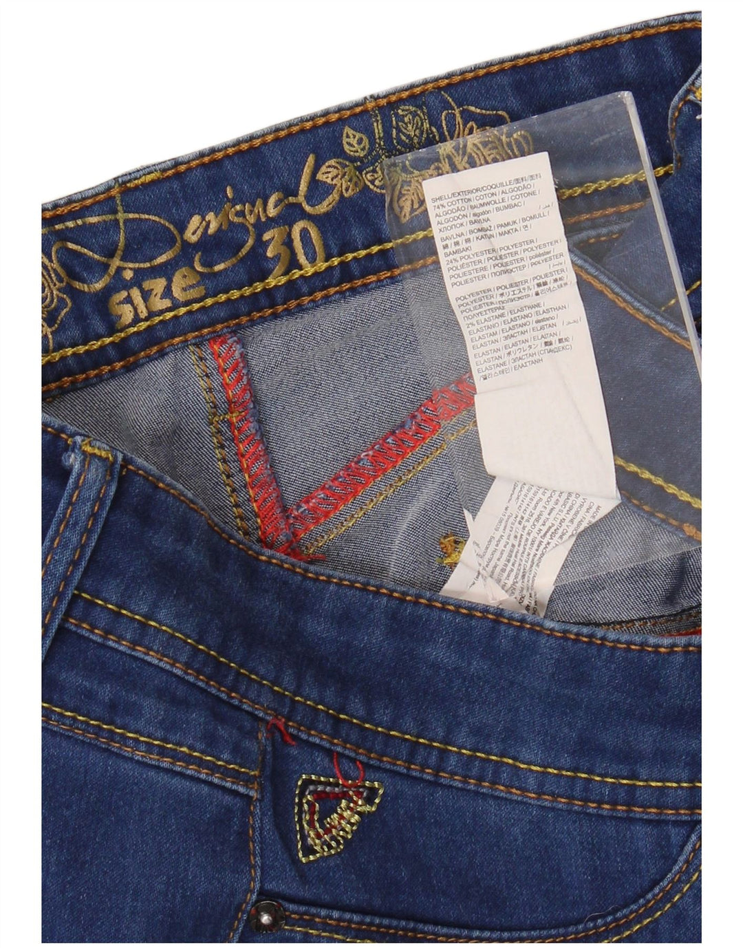 Vaqueros pitillo DESIGUAL Mujer W30 L29 Azul Algodón