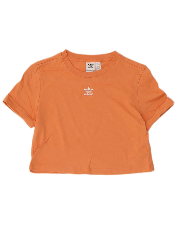 Adidas Camiseta corta para mujer UK 8 Small Naranja Algodón