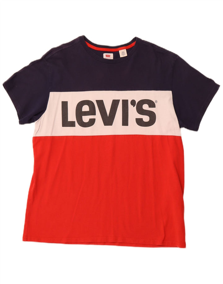 LEVI'S Camiseta gráfica para hombre Top grande de algodón con bloques de color multicolor