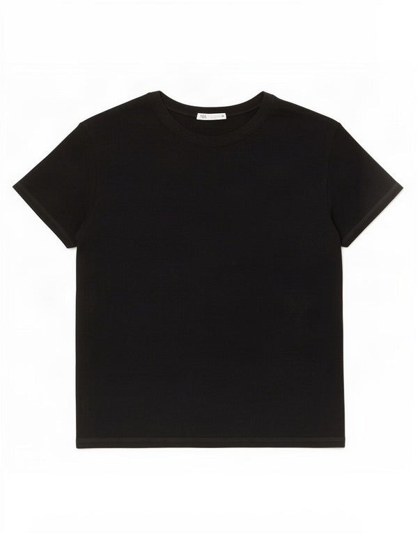 Zara Mujer Camiseta Top UK 46 Large Negro