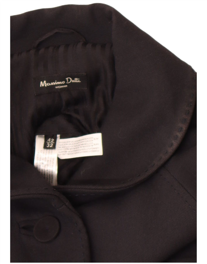 Abrigo Massimo Dutti Mujer EU 42 Grande Algodón Negro