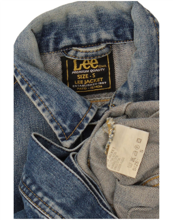 Lee Chaqueta Vaquera Corta para Mujer UK 10 Small Blue Cotton