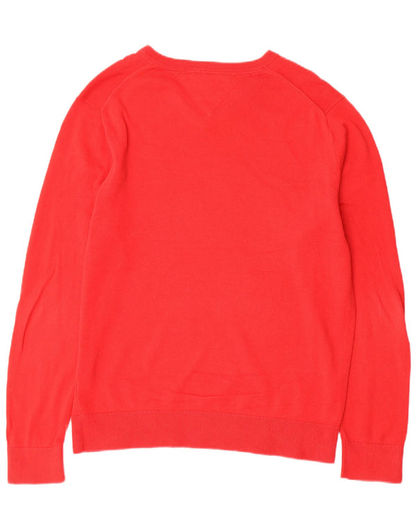 Tommy Hilfiger Jersey con Cuello en V para Hombre de algodón Rojo Medio