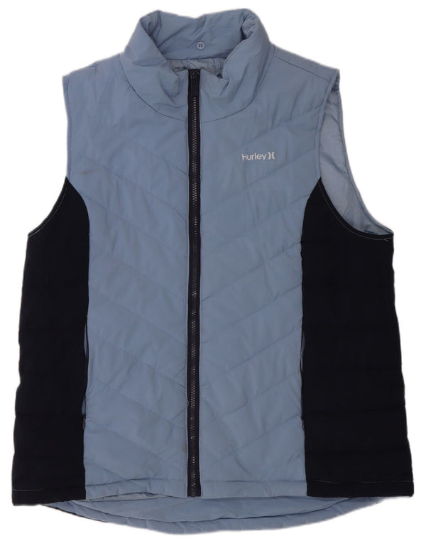 Hurley Chaleco acolchado para hombre UK 40 Large Azul Colorblock Algodón