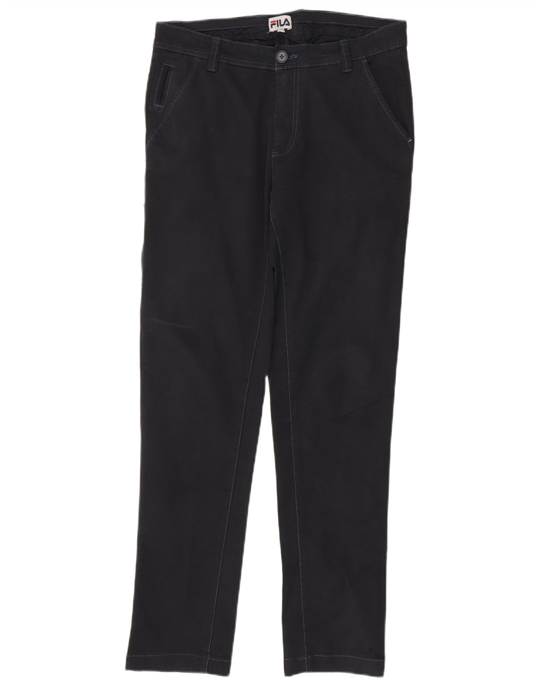 Fila Pantalones chinos delgados para hombre IT 46 Small W36 L30 Azul marino