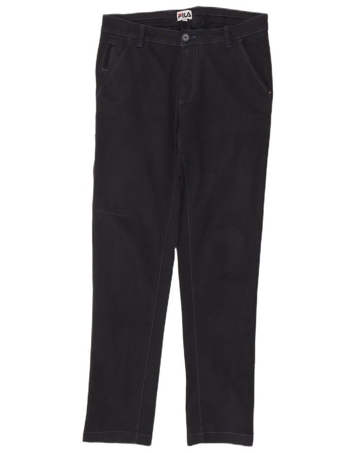 Fila Pantalones chinos delgados para hombre IT 46 Small W36 L30 Azul marino