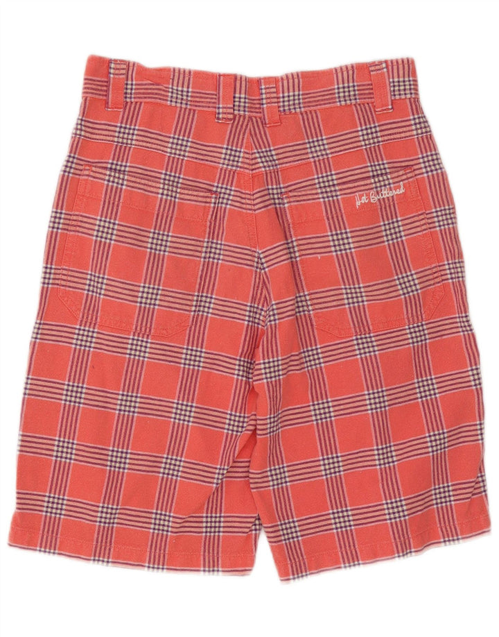Pantalones cortos casuales vintage para hombre W30 algodón a cuadros rosa medio