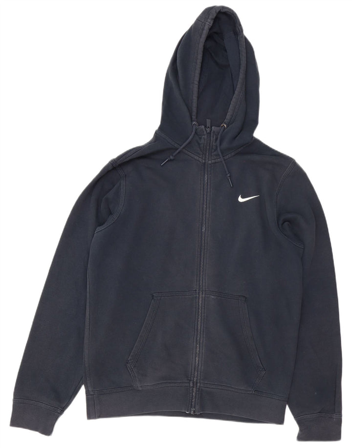 Nike - Sudadera con capucha y cremallera para hombre, algodón, color azul marino mediano