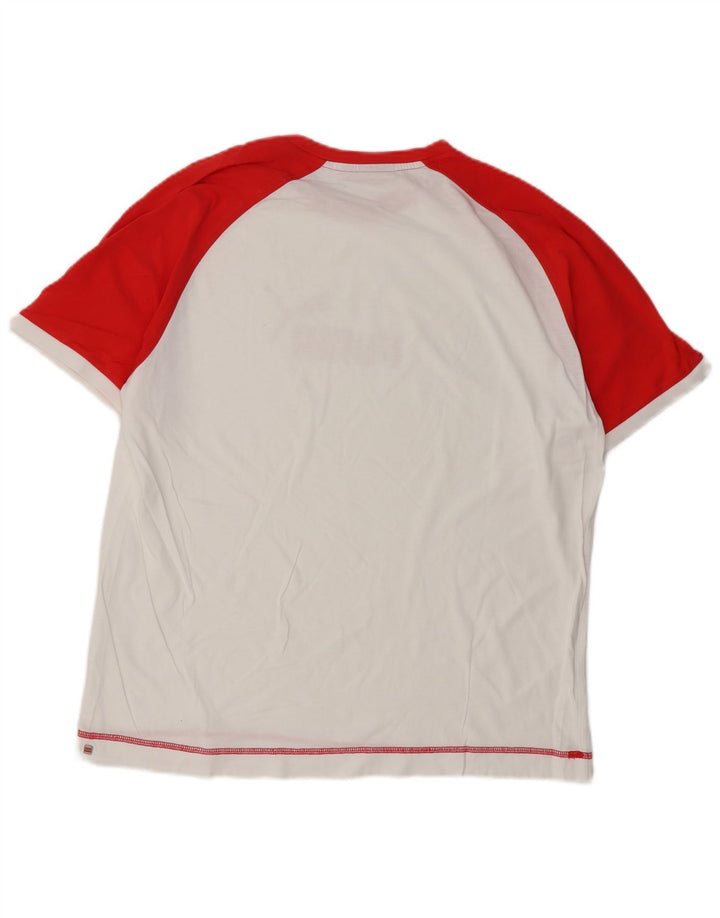 PUMA Camiseta gráfica para hombre Top XL Algodón blanco con bloques de color