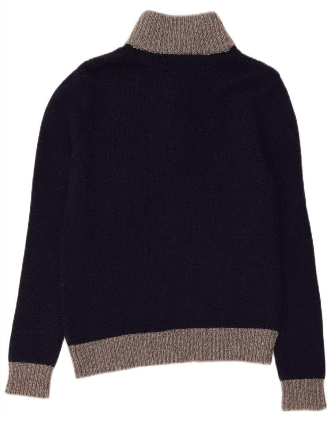 Sun68 Suéter tipo jersey con cuello y botones para hombre, talla pequeña, lana azul marino