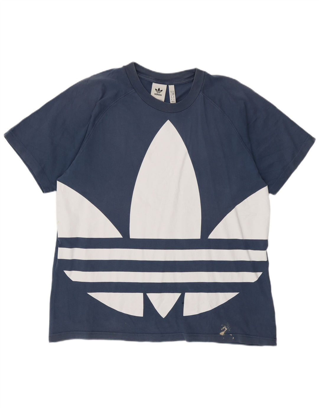 Adidas Hombre Camiseta Gráfica Top Algodón Azul Medio
