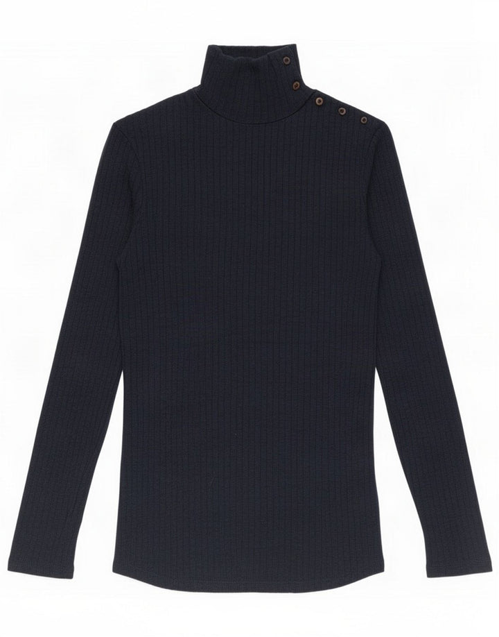 Massimo Dutti Top Mujer Manga Larga ES 44 Azul Marino Medio