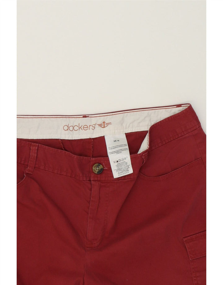 DOCKERS Womens Cargo Shorts US 16 2XL W36 Red Cotton Vintage Dockers and Second-Hand Dockers from Messina Hembry 