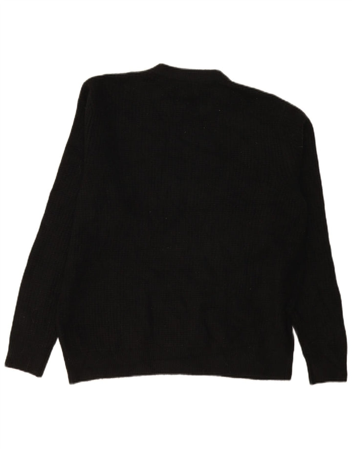 Marks & Spencer - Jersey de cuello redondo para hombre, talla grande, acrílico negro