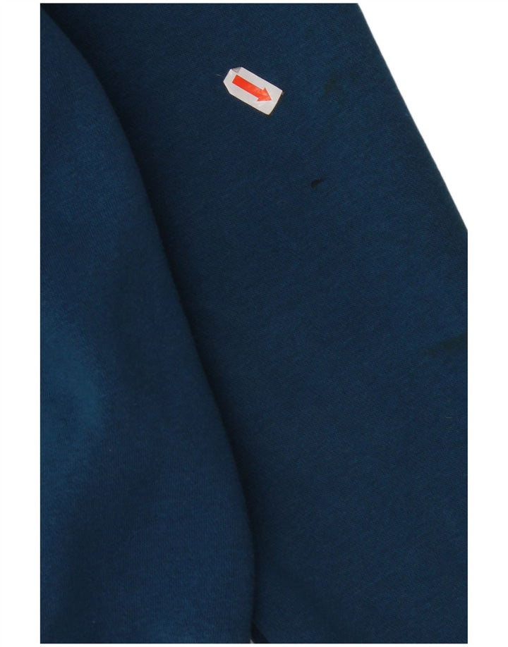 ADIDAS Sudadera con capucha y cremallera gráfica para mujer UK 10 Small Blue Cotton