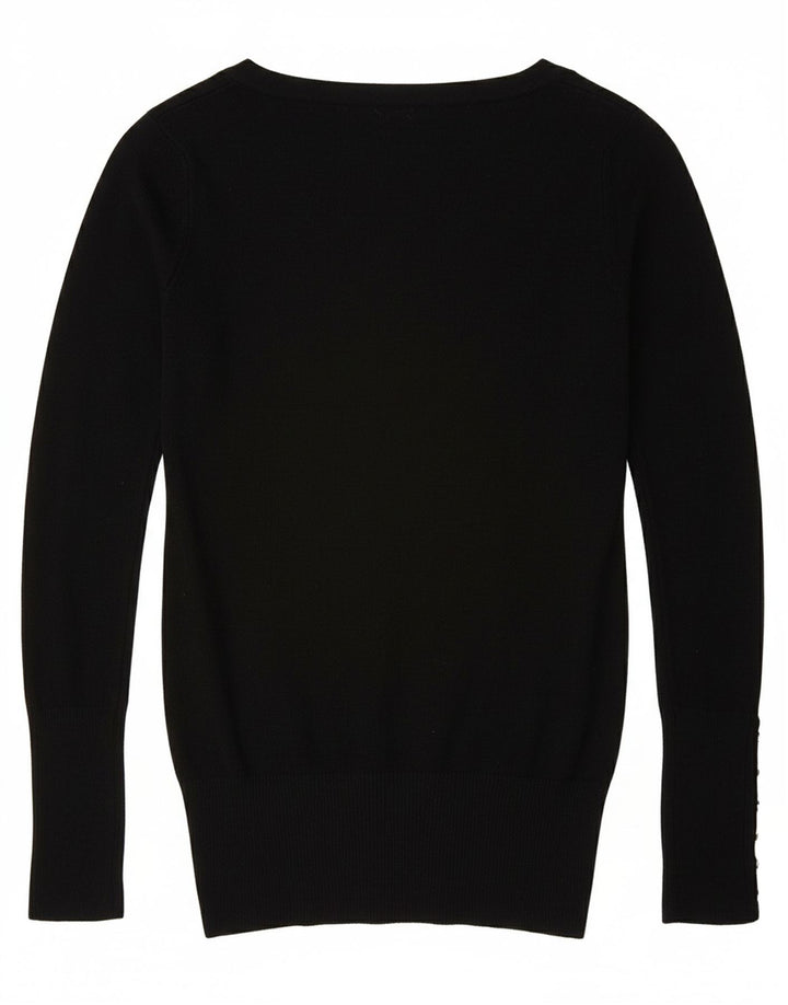 Zara Mujer Cárdigan Suéter UK 10 Small Rayón Negro