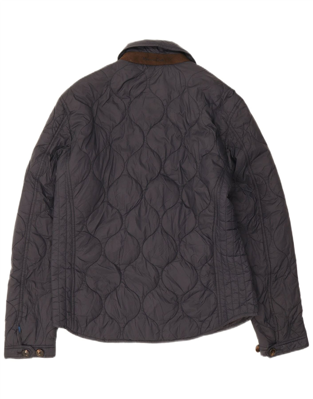 Massimo Dutti Chaqueta Acolchada Hombre UK 40 Large Nylon Azul Marino