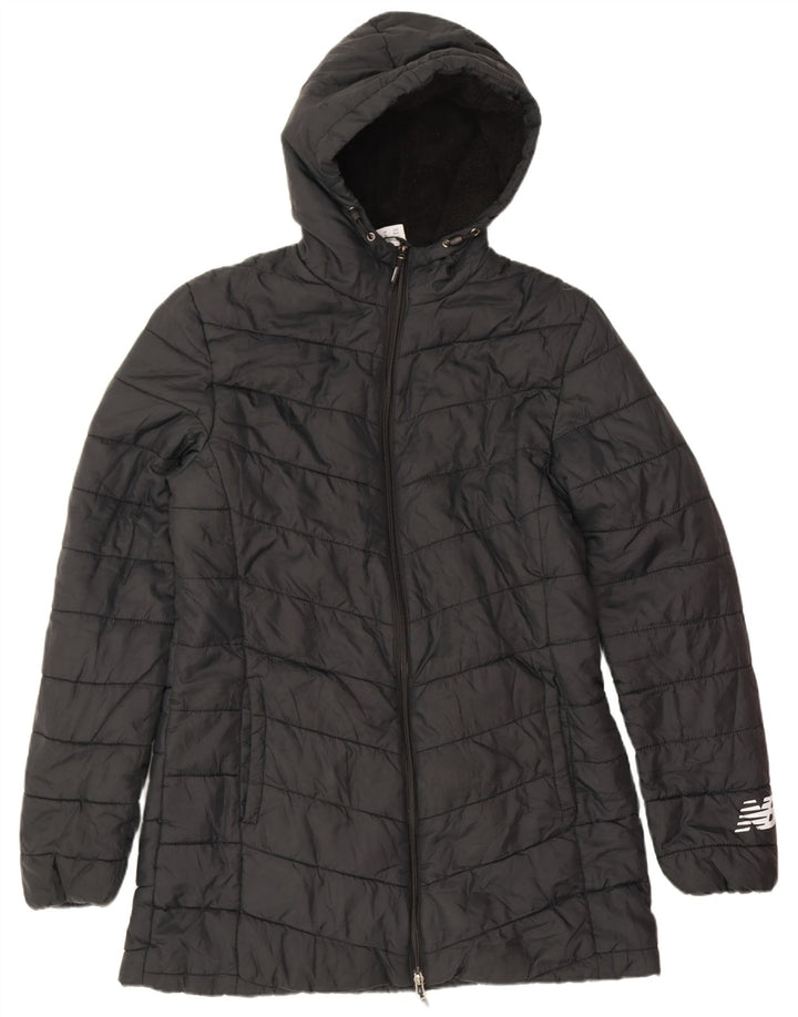 New Balance Abrigo acolchado con capucha para hombre UK 12 Mediano Negro Poliéster