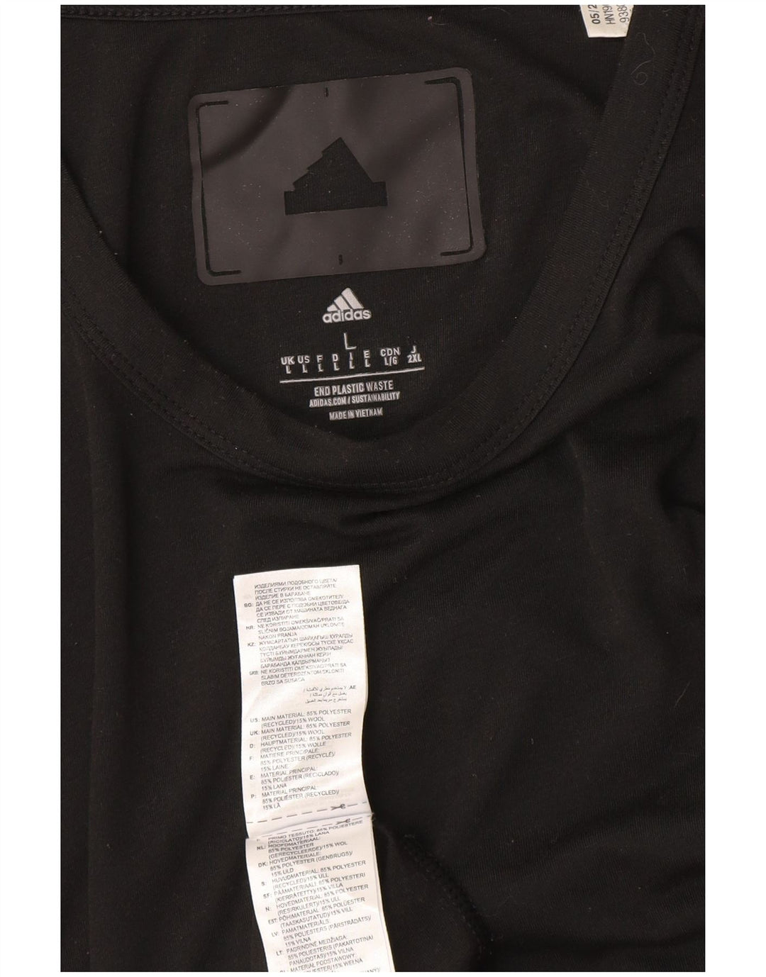 ADIDAS Camiseta Hombre Top Grande Poliéster Negro