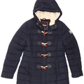 Superdry Chaqueta Acolchada De Lona Con Capucha Para Mujer UK 44 Grande Poliéster Azul Marino