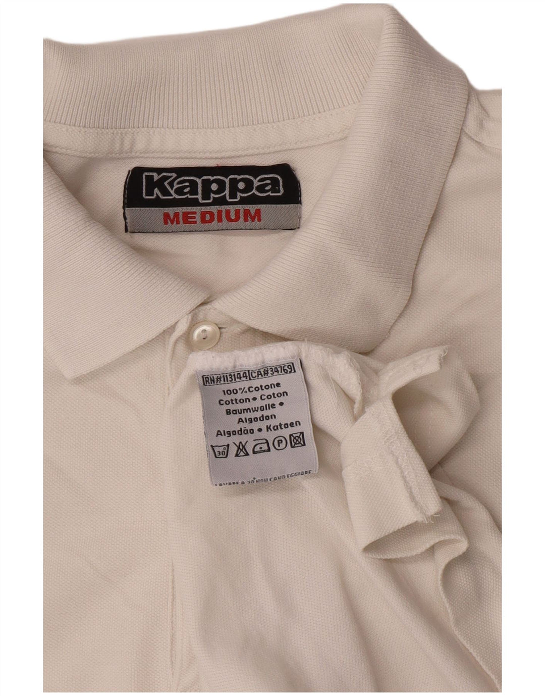 Polo Kappa Hombre Algodón Blanco Mediano