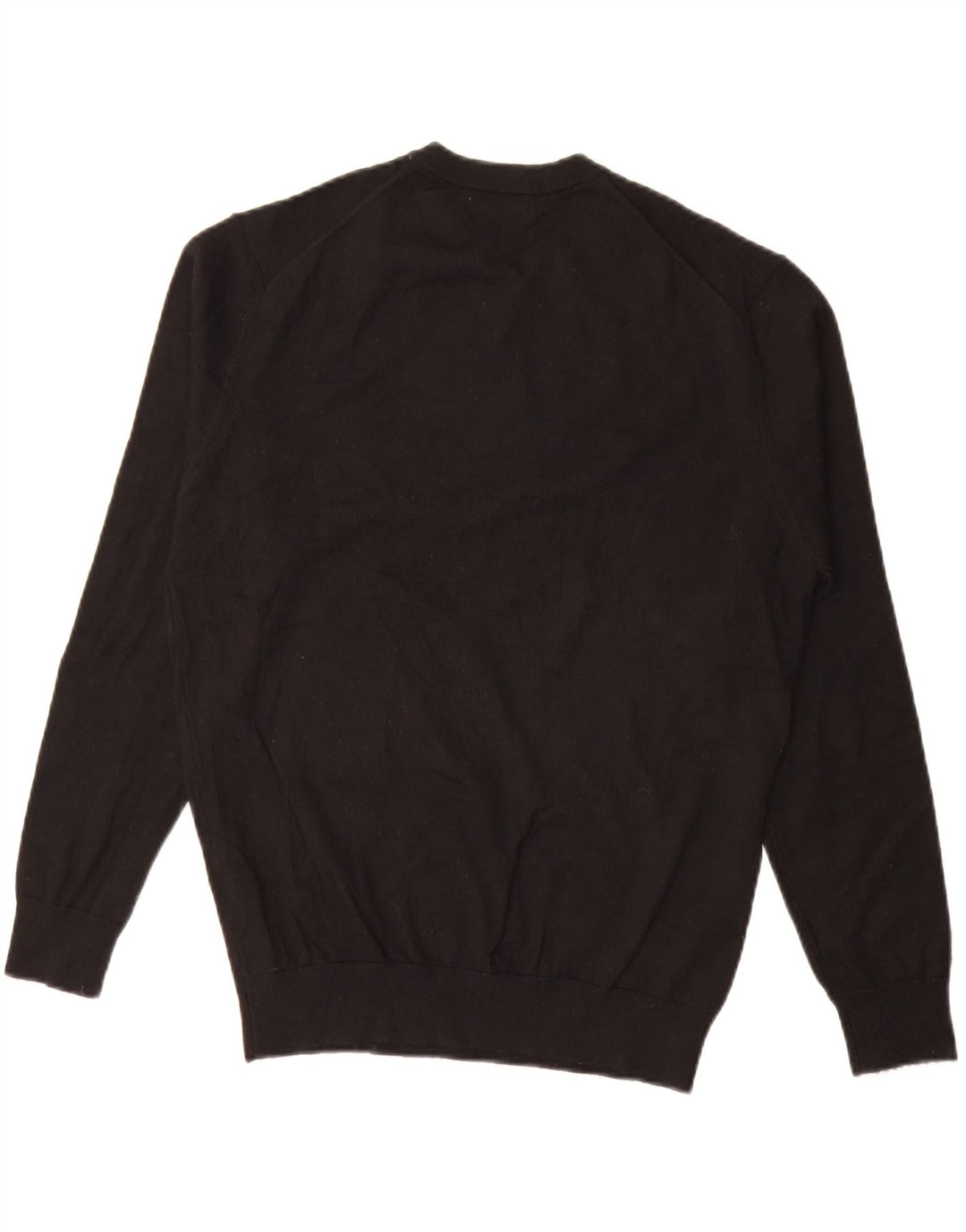 ZARA Hombre Jersey Jersey Con Cuello En V Acrílico Negro Mediano
